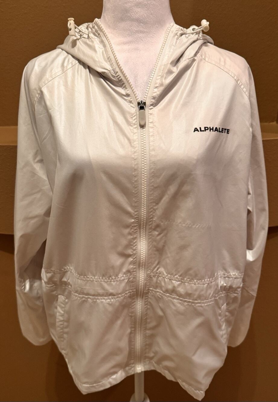 Alphalete Full Zip Light Wind Breaker Hooded Size M